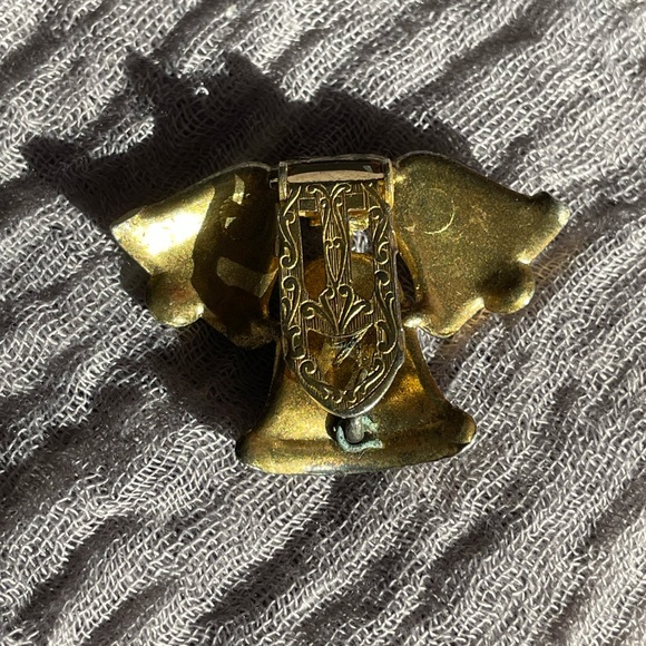 Vintage Little Nemo Rhinestone Bell Clip. Antique fur clip. - Picture 3 of 4